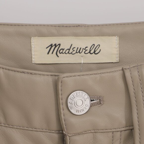MADEWELL The Perfect Vintage Straight Jean Faux Leather Pumice Beige Size 27 - Picture 7 of 11